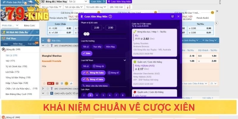 Khái niệm chuẩn về cược xiên